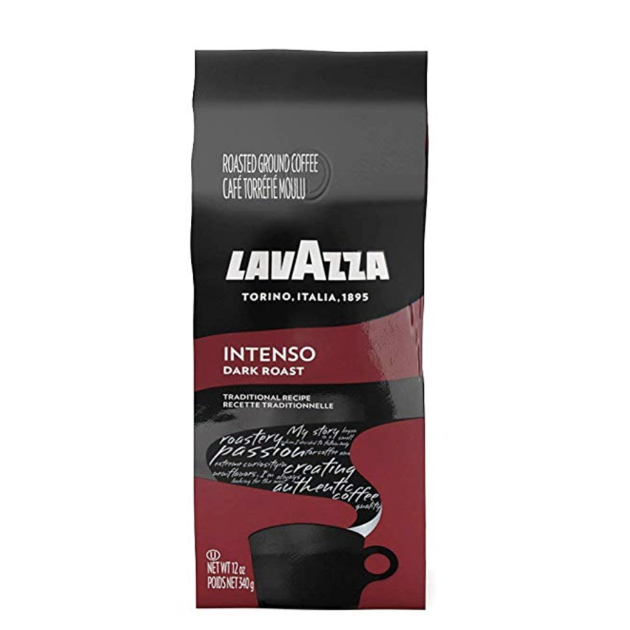 Lavazza Intenso Ground Coffee Blend, Dark Roast, 12-Ounce Bag ONLY $5.82
