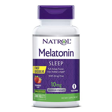 Natrol Melatonin Fast Dissolve Tablets, Strawberry Flavor, 10mg, 200 Count $12.93