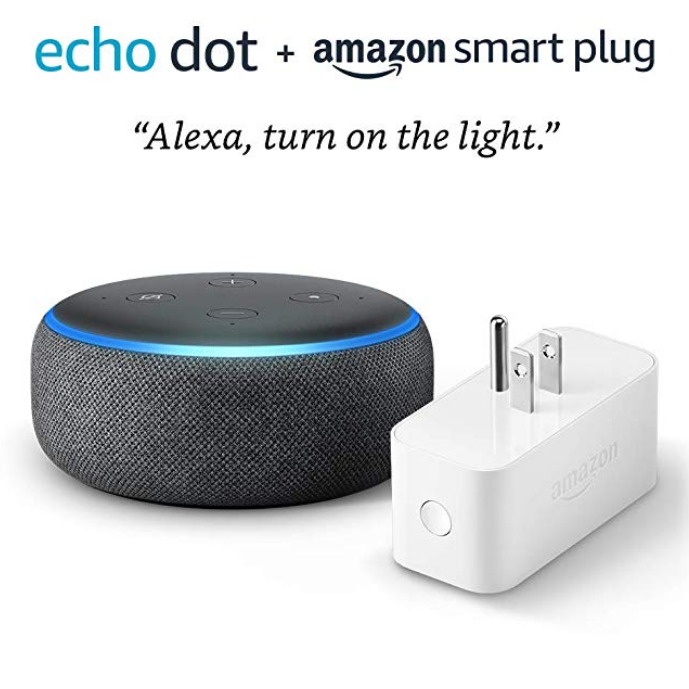 Echo Dot 3代 + Amazon 智能插座套装，原价$74.98，现仅售$39.98，免运费