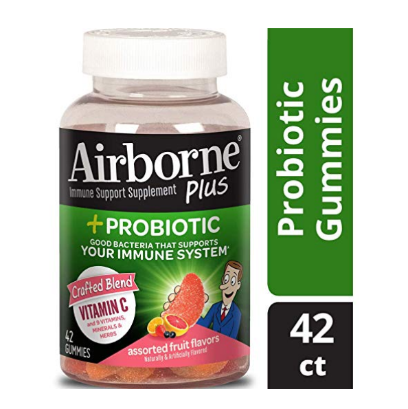 Airborne Plus Probiotic Gummies, 42 count - 1000mg of Vitamin C - Immune Support Supplement $10.00