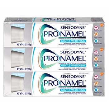 Sensodyne Pronamel 溫和凈白牙膏，4 oz/支，共3支，原價$25.47，現點擊coupon后僅售$15.27