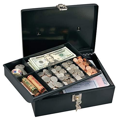Master Lock 7113D Cash Box with Money Tray and Key Lock, 1 Pack, Black, Only $6.20, You Save $7.30(54%)