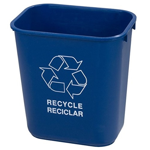 Carlisle 342928REC14 Plastic Recycle Deskside Wastebasket, 28 Quart, Blue, Only $6.16