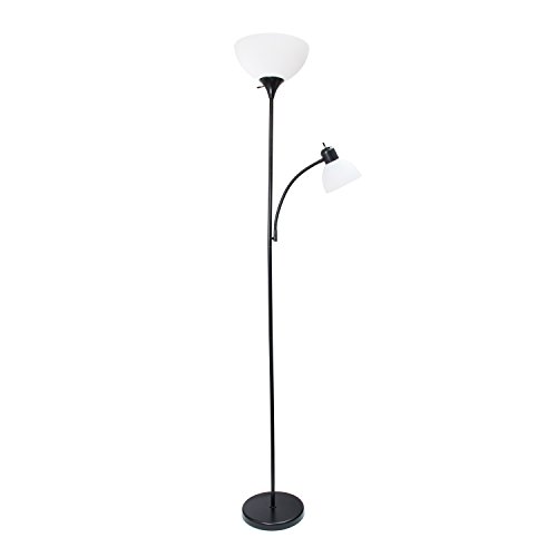 Simple Designs Home LF2000-BLK Mother-Daughter Floor Lamp with Reading Light 71 x 20.47 x 11.35 inches, Black, Only $17.99, You Save $12.00(40%)