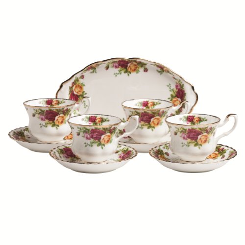 Royal Albert Old Country Roses 9-Piece Tea Cup & Tray Set, Only $71.99, You Save $150.01(68%)