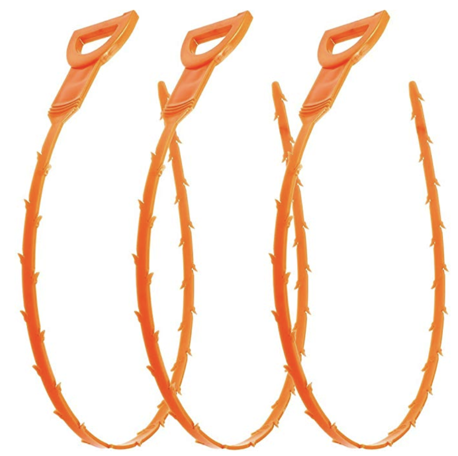 Vastar 3 Pack 19.6 Inch Drain Snake Hair Drain Clog Remover Cleaning Tool only $5.04