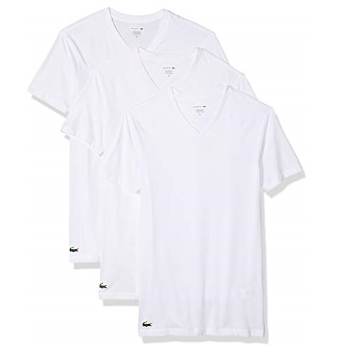 Lacoste Men's 3-Pack Essentials Cotton V-Neck T-Shirt, Only $24.99, You Save $17.51(41%)