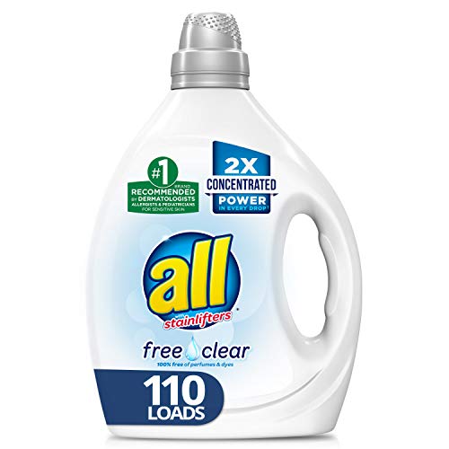 all Liquid Laundry Detergent, Free Clear for Sensitive Skin, 2X Concentrated, 110 Loads, Only $11.24, free shipping after clipping coupon and using SS