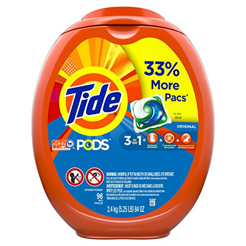 Tide PODS Laundry Detergent Liquid Pacs, Original Scent, HE Compatible, 96 Count (Packaging May Vary), Only $16.44