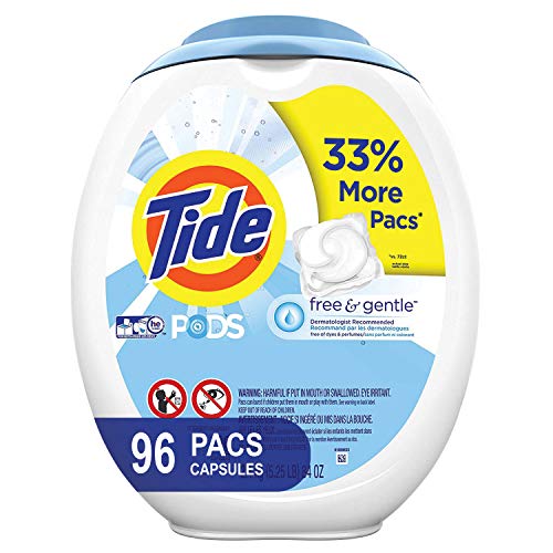Tide Free and Gentle Laundry Detergent Pods, 96 Count, Unscented and Hypoallergenic for Sensitive Skin (Packaging May Vary), Only $16.08