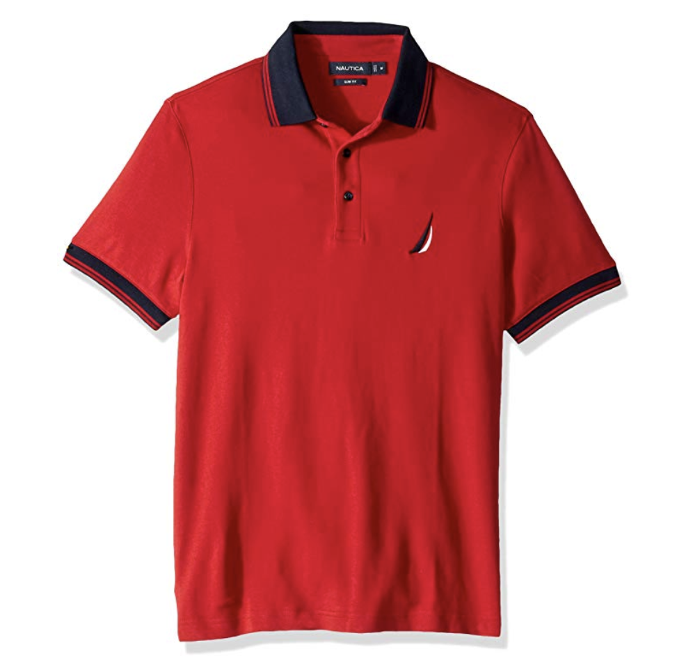 Nautica Men's Classic Fit Short Sleeve Solid Soft Cotton Polo Shirt only $24.99