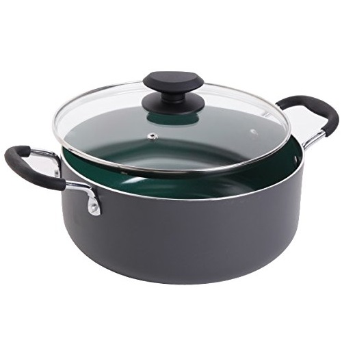 Gibson Home 92138.02 Hummington 5 Quart Ceramic Non-Stick Dutch Oven with Glass Lid, Green, Only $15.94
