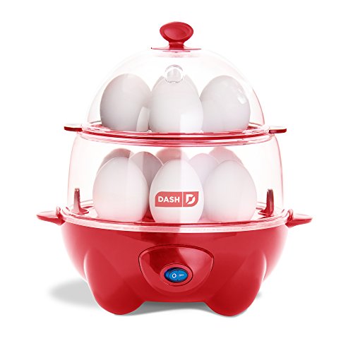 Dash DEC012RD Deluxe Rapid Cooker Electric for Hard Boiled, Poached, Scrambled Eggs, Omelets, Steamed Vegetables, Seafood, Dumplings & More, 12 capacity, with Auto Shut Off Feature Red, Only $23.00