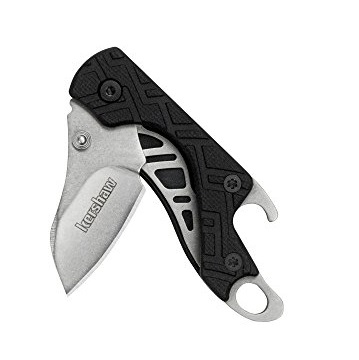 Kershaw Cinder (1025X) Multifunction Pocket Knife, 1.4-inch High Performance 3Cr13 Steel Blade with Stonewashed Finish, Glass Filled Nylon Handle, Liner Lock, Bottle Opener, 0.9 OZ, Only $6.90