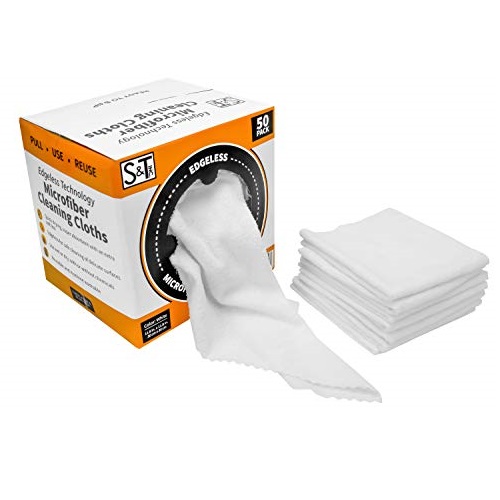 S & T 524601 50 Pack with Box Edgeless Microfiber Cleaning Cloths, Only $15.99