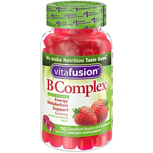 史低价！Vitafusion 成人型草莓口味维他命B族软糖，70粒/瓶，原价$14.97，现仅售$3.90，免运费