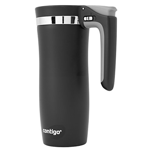 Contigo Handled AUTOSEAL Travel Mug Vacuum-Insulated Stainless Steel Easy-Clean Lid, 16 oz, Black, Only $9.42