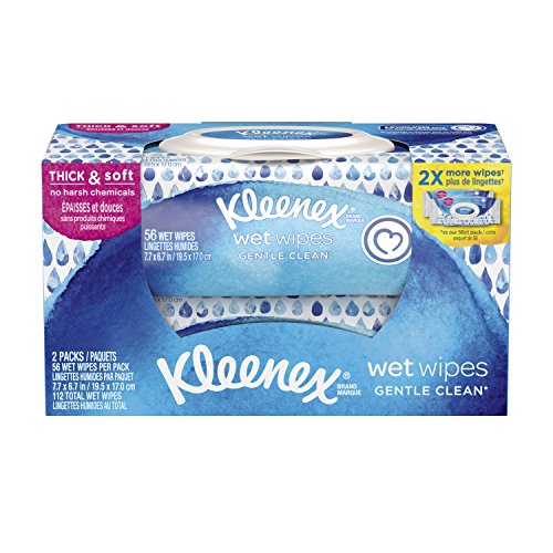 Kleenex Wet Wipes Gentle Clean for Hands and Face, Flip-top Pack, 56 Wipes (2 Packs, 112 Total Wipes), Only $4.93, free shipping after clipping coupon