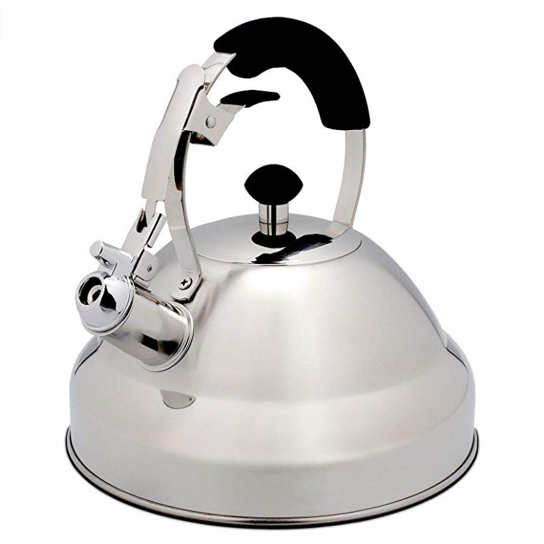 Extra Sturdy Surgical Stainless Steel Whistling Tea Kettle for Stovetop with Aluminum Layered Bottom 2.75 Quart Teapot by Bellemain $15.74