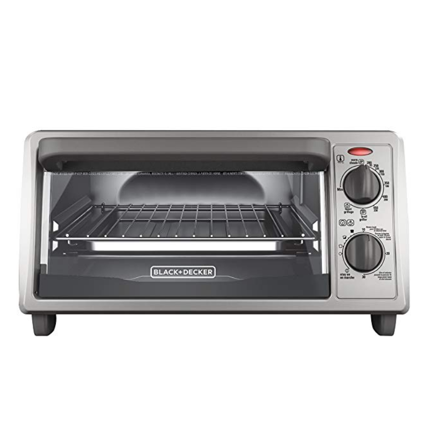 BLACK+DECKER 4-Slice Countertop Toaster Oven, Stainless steel Silver TO1322SBD $25.99，free shipping