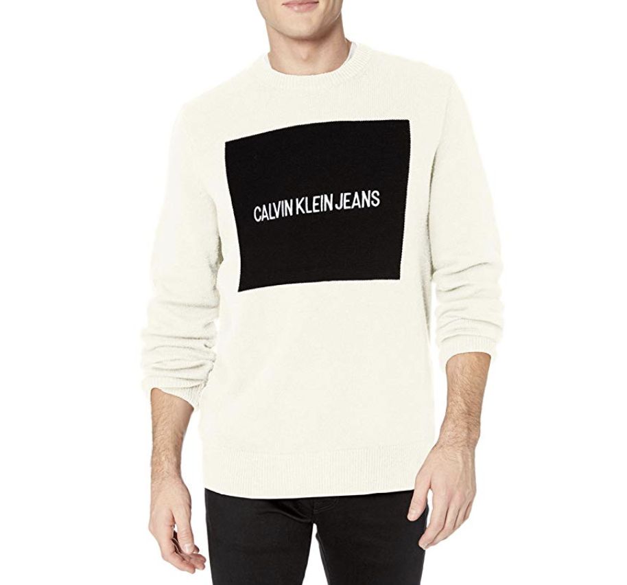 Calvin Klein Crewneck Logo男毛衣，现仅售$22.78