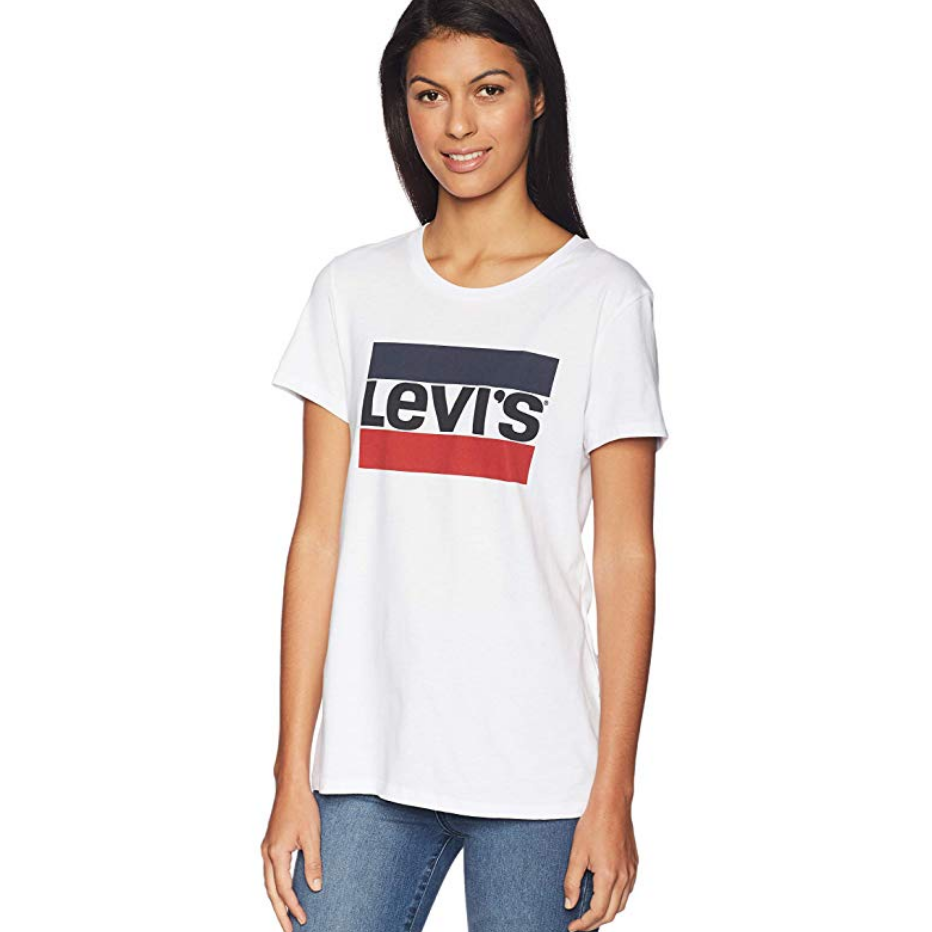 Levi's Perfect Graphic Tee Shirt Sportswear Logo White $14.99