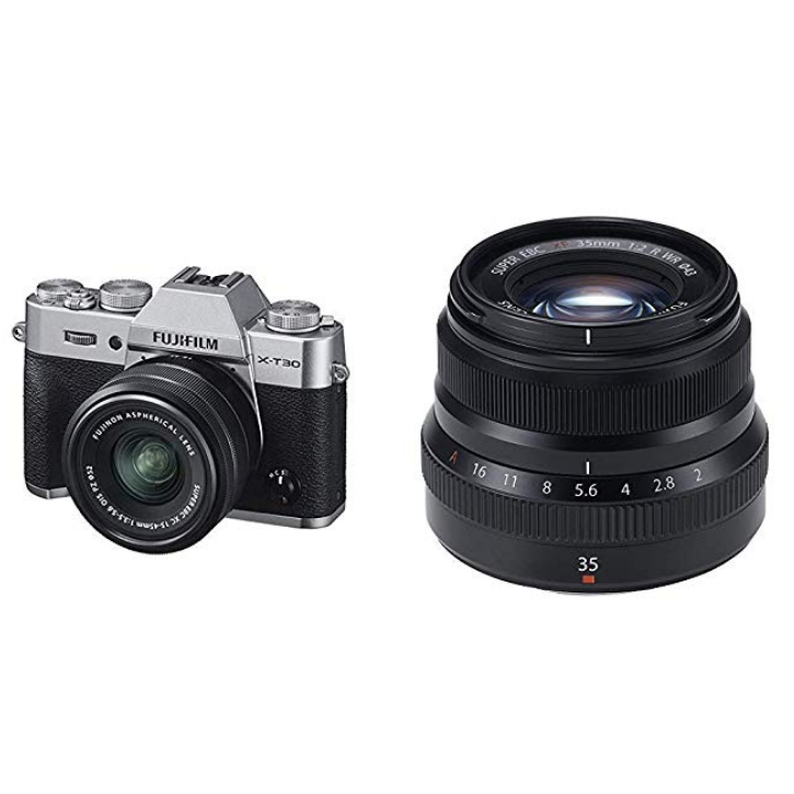 Fujifilm X-T30 + XC15-45mm & XF35mmF2 R WR 镜头，原价$1,349.90，现仅售$1099.90，免运费