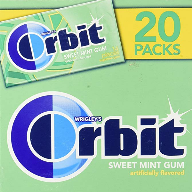 Orbit-Sweet Mint Gum-Mildly Sweet, Mint Flavored Sugarfree Chewing Gum-to Freshen Breath-20-14 Piece Packages, 280 Pieces Total $10.99
