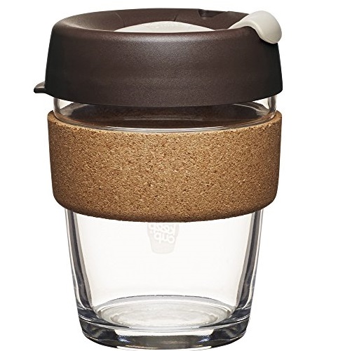 KeepCup 12oz Reusable Coffee Cup. Toughened Glass Cup & Natural Cork Band. 12-Ounce/Medium, Espresso, Only $14.99, You Save $11.01(42%)