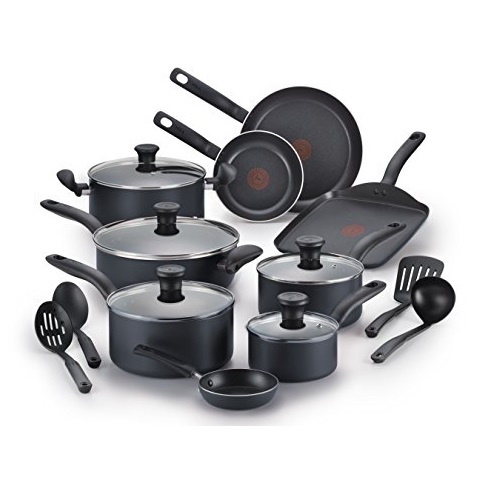 T-fal A821SI64 Initiatives Nonstick 18-Piece Cookware Set, Black, Only $59.47, free shipping