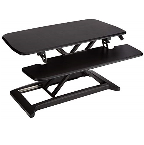 AmazonBasics Adjustable Standing Desk Attachment, Black, Only $99.87, You Save $149.13(60%)