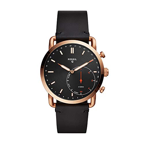 Fossil Q Men's Hybrid Smartwatch Stainless Steel Analog-Quartz Watch with Leather Strap, Black, 22 (Model: FTW1176, Only $90.04 , free shipping