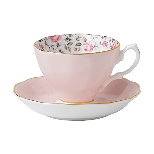 Royal Albert 8704026135 Rose Confetti Formal Vintage Boxed Teacup and Saucer Set, Only $16.99