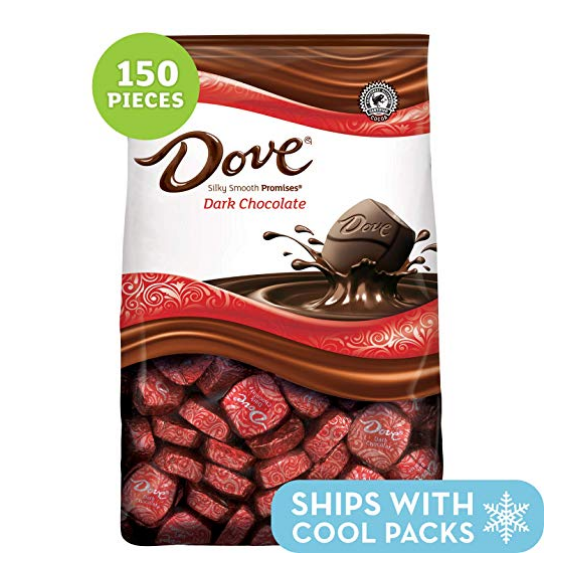 史低价！DOVE德芙 PROMISES 黑巧克力，43.07 oz/150颗，原价$18.99，现点击coupon后仅售$14.20，免运费！