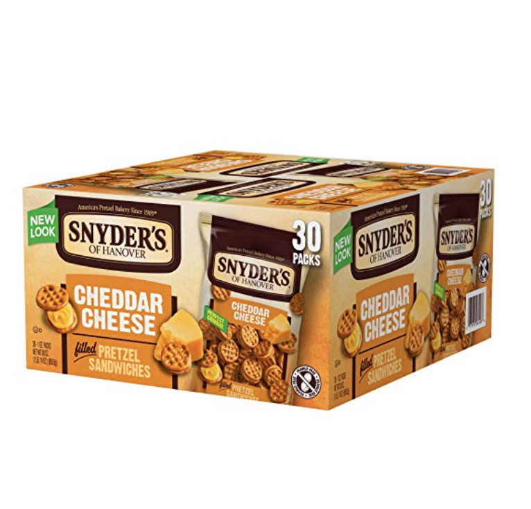 Snyder's of Hanover Pretzel Sandwiches, Cheddar Cheese, Single-Serve 1 Ounce, 30 Count only $8.83