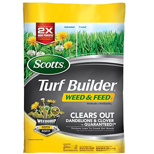 Scotts 草坪化肥，兼除杂草功能，可覆盖5000平方英尺草坪，原价$26.99，现点击coupon后仅售$17.10