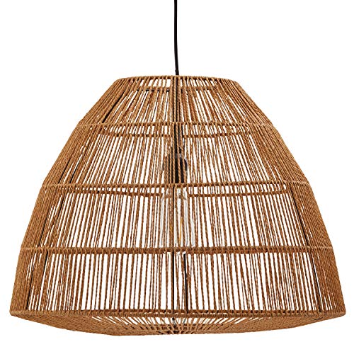 Stone & Beam Rustic Global Round Woven Pendant with Bulb, 44.5