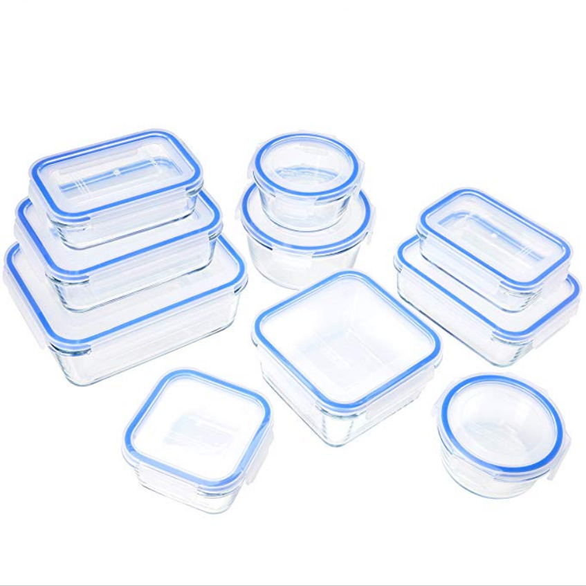 AmazonBasics Glass Locking Food Storage Containers - 20-Piece Set $21.20