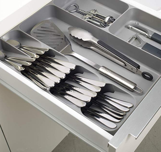 Joseph Joseph 85127 DrawerStore Kitchen Drawer Organizer Tray for Cutlery Utensil and Gadgets, Gray only $15.99