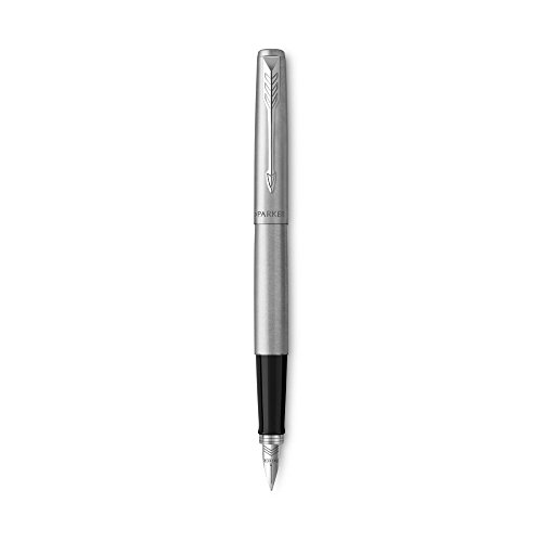 Parker Jotter Fountain Pen, Stainless Steel Body, Medium Point, Blue Ink, Includes Gift Box, Only $11.48, You Save $8.51(43%)