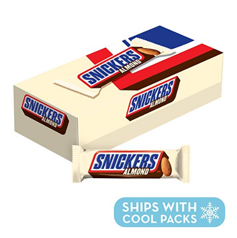 SNICKERS Almond Singles Size Chocolate Candy Bars 1.76-Ounce Bar 24-Count Box $14.26