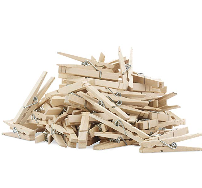 Whitmor Natural Wood Clothespins, S/100 only $6.99