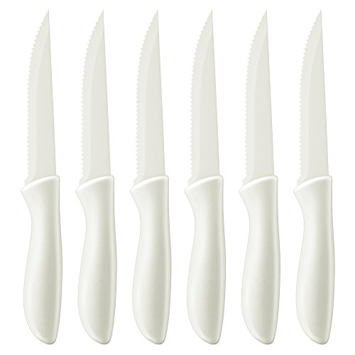 Cuisinart C55-6PCSW Advantage Color Collection 6-Piece Ceramic Coated Steak Knife Set, White, Only $11.99