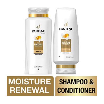 Pantene Moisturizing Shampoo and Silicone-Free Conditioner for Dry Hair, Daily Moisture Renewal, Bundle Pack, 1 Set, Only $9.09