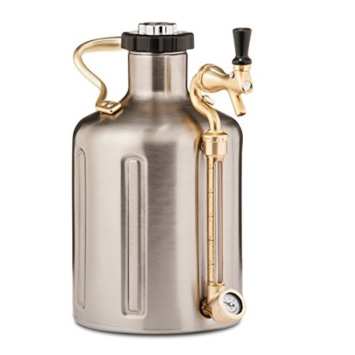 GrowlerWerks SS uKeg 128 Pressurized Growler for Craft Beer, 128 oz, Stainless Steel, Only $108.88