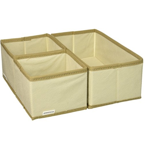 Greenco Non-Woven Foldable 3 Piece Drawer and Closet Storage Cube Set- (Beige), Only $3.99