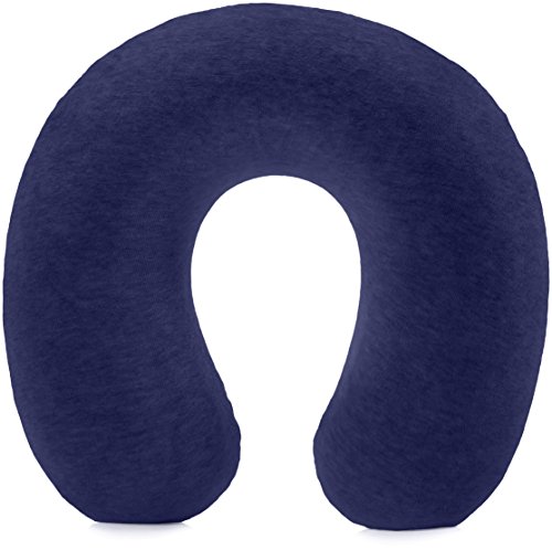 AmazonBasics Memory Foam Neck Pillow, Navy Blue, Only $4.99, You Save $6.00(55%)