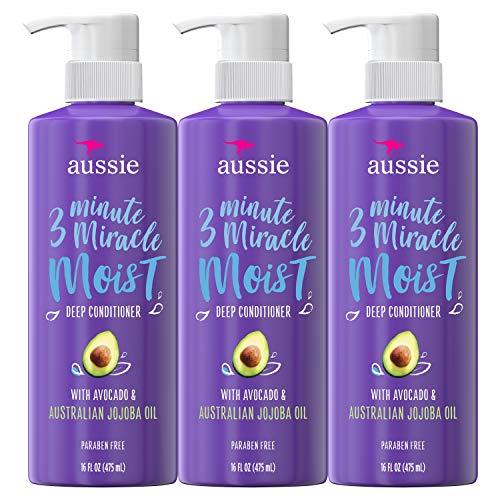 Aussie Deep Conditioner with Avocado. Paraben Free, 3 Minute Miracle Moist for Dry Hair, 16 Fluid Ounce, Pack of 3, Only $11.98