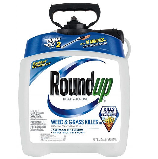 Roundup Ready-To-Use Weed & Grass Killer III with Pump 'N Go 2.1 Sprayer, 1.33 gallons, only $16.83