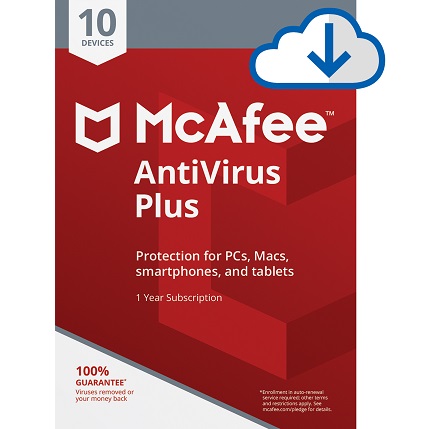 史低价！McAfee AntiVirus Plus 网络安全保护软件套装2018版，可以安装10台设备，原价$59.99，现仅售$19.99